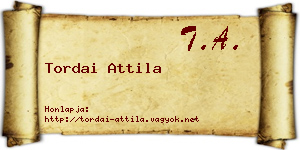 Tordai Attila névjegykártya